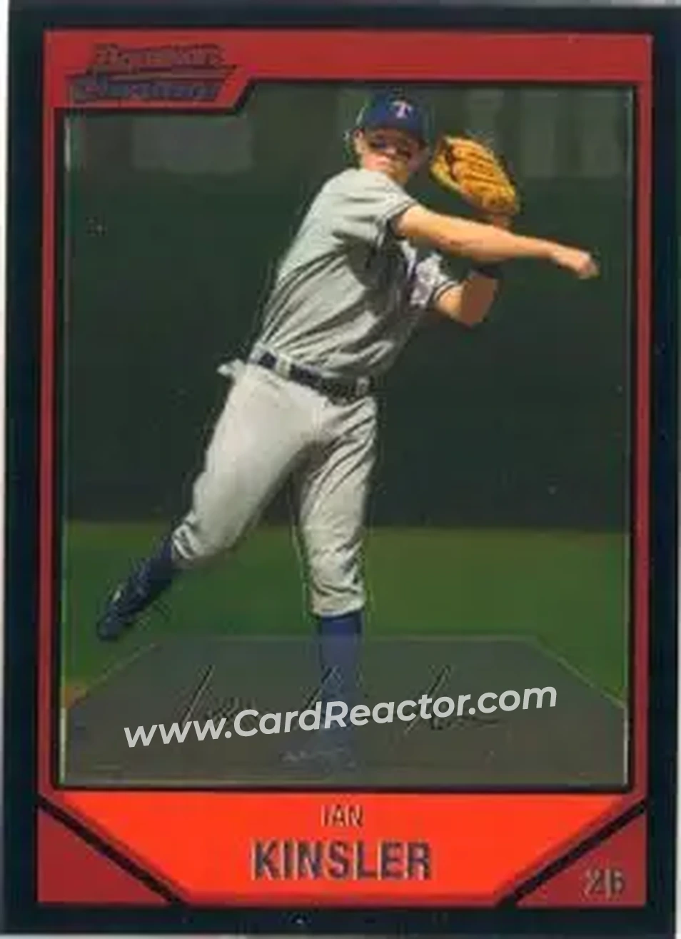 2007 Bowman Chrome #18 - Ian Kinsler - Texas Rangers - Front 2007 Bowman Chrome #18 - Ian Kinsler - Texas Rangers - Front