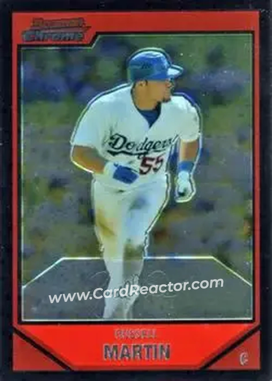 2007 Bowman Chrome #24 - Russell Martin - Los Angeles Dodgers - Front 2007 Bowman Chrome #24 - Russell Martin - Los Angeles Dodgers - Front