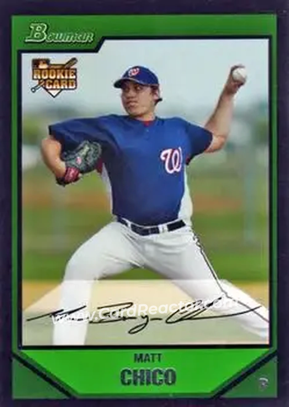 2007 Bowman Draft Picks & Prospects #BDP2 - Matt Chico - Washington Nationals - Front