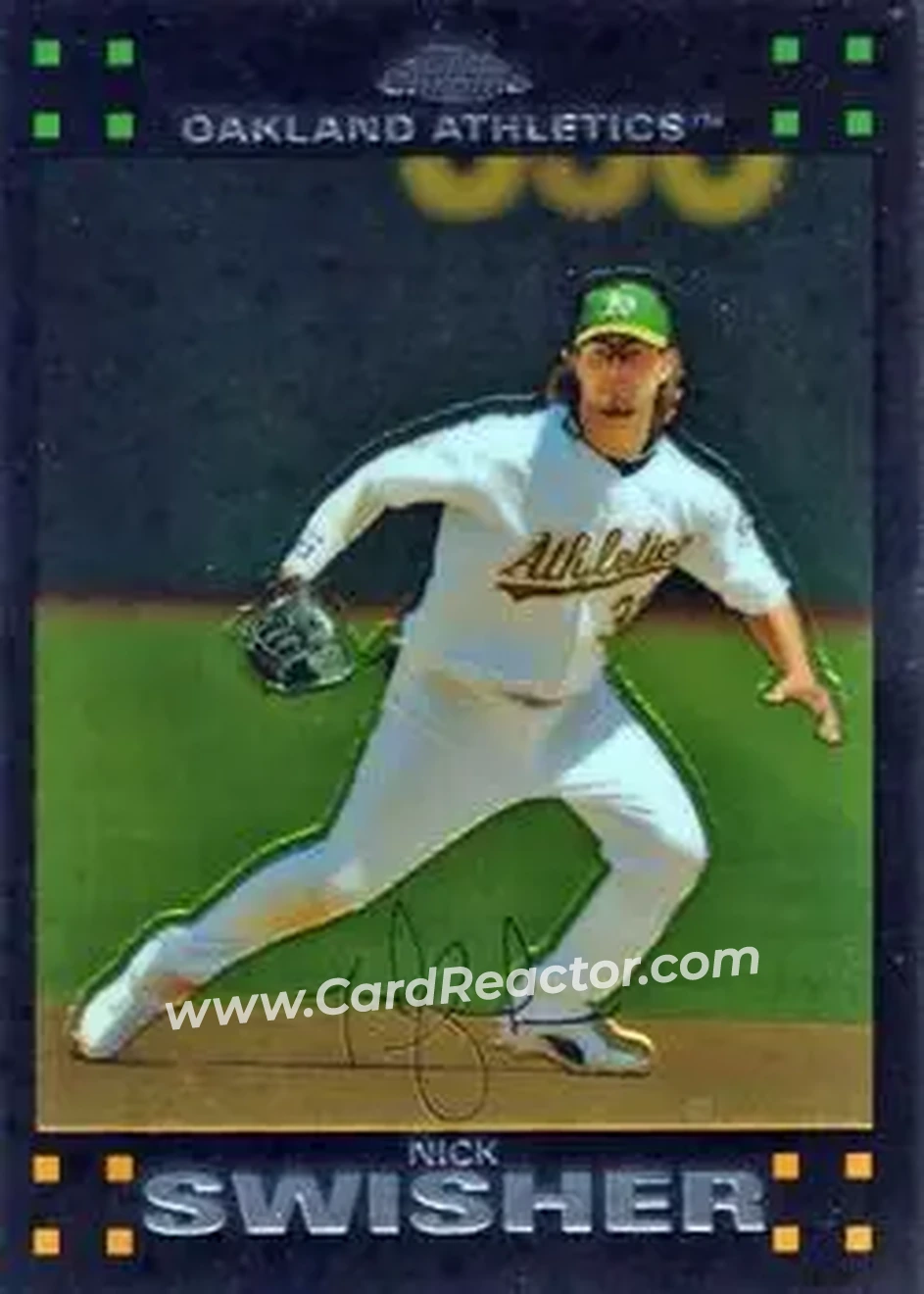 2007 Topps Chrome #1 - Nick Swisher - Oakland Athletics - Front 2007 Topps Chrome #1 - Nick Swisher - Oakland Athletics - Front