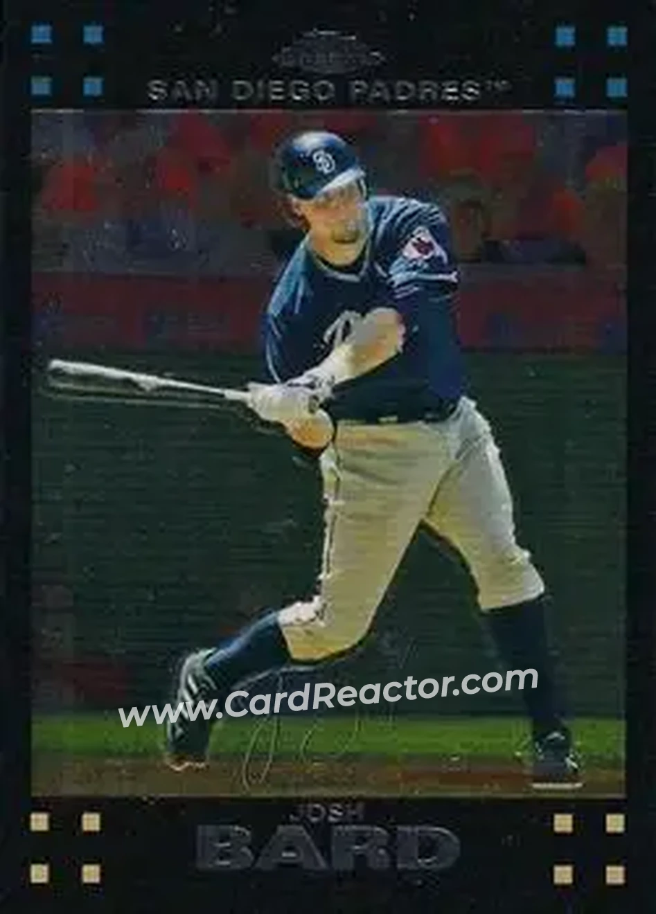 2007 Topps Chrome #12 - Josh Bard - San Diego Padres - Front