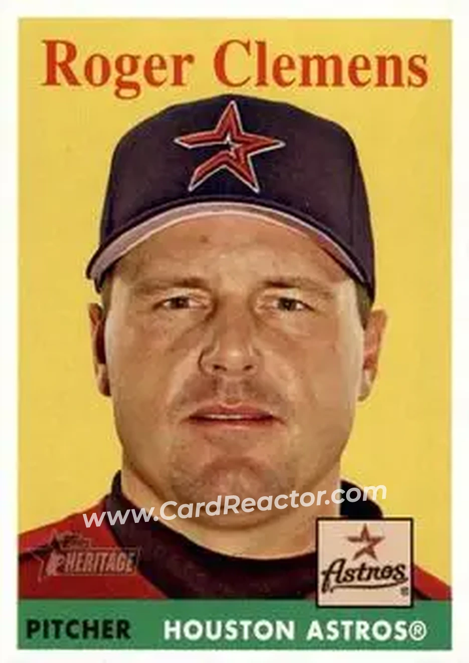 2007 Topps Heritage #2 - Roger Clemens - Houston Astros - Front 2007 Topps Heritage #2 - Roger Clemens - Houston Astros - Front