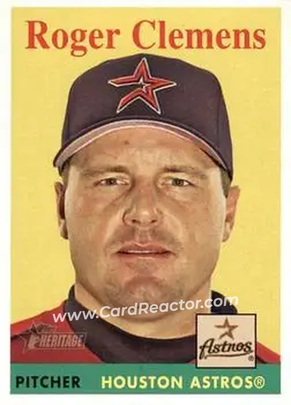 2007 Topps Heritage #2b - Roger Clemens - Houston Astros - Front 2007 Topps Heritage #2b - Roger Clemens - Houston Astros - Front