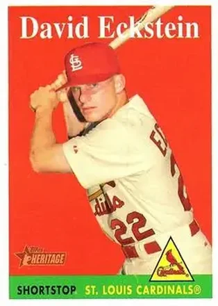 2007 Topps Heritage #8 - David Eckstein - St. Louis Cardinals