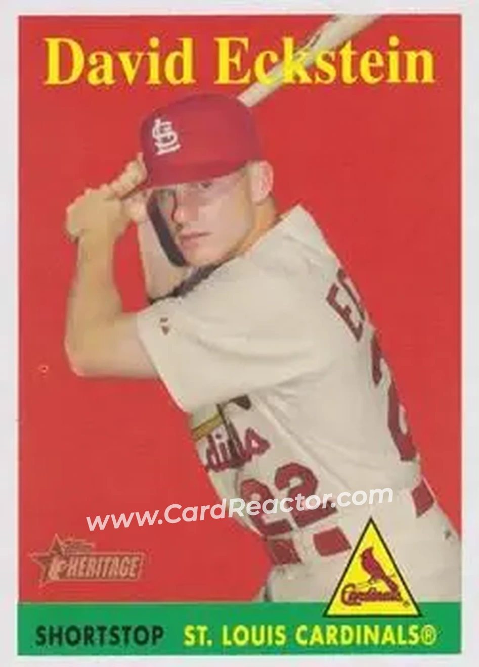 2007 Topps Heritage #8b - David Eckstein - St. Louis Cardinals - Front