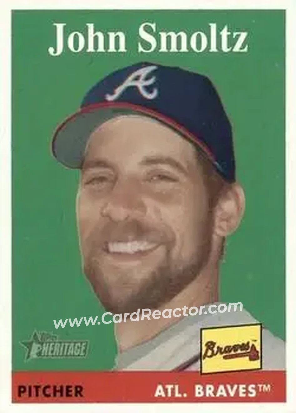 2007 Topps Heritage #10 - John Smoltz - Atlanta Braves - Front