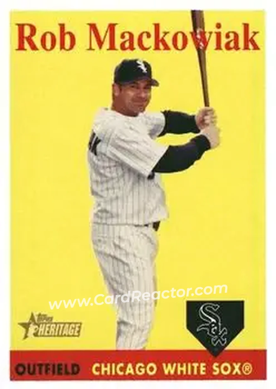 2007 Topps Heritage #11b - Rob Mackowiak - Chicago White Sox - Front 2007 Topps Heritage #11b - Rob Mackowiak - Chicago White Sox - Front
