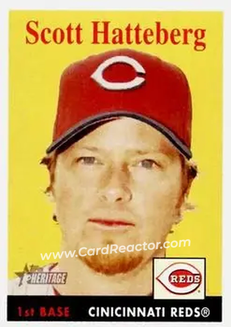 2007 Topps Heritage #12 - Scott Hatteberg - Cincinnati Reds - Front