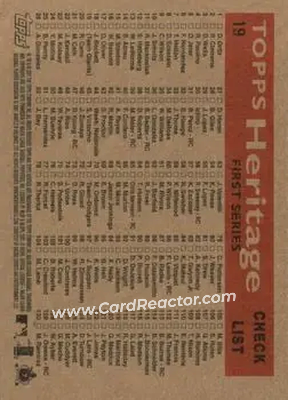 2007 Topps Heritage #19 - San Francisco Giants - San Francisco Giants - Back 2007 Topps Heritage #19 - San Francisco Giants - San Francisco Giants - Back