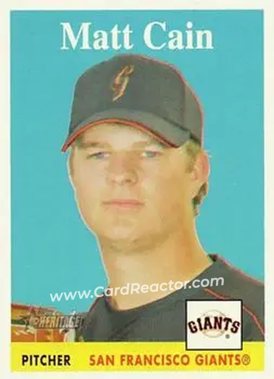 2007 Topps Heritage #21 - Matt Cain - San Francisco Giants - Front