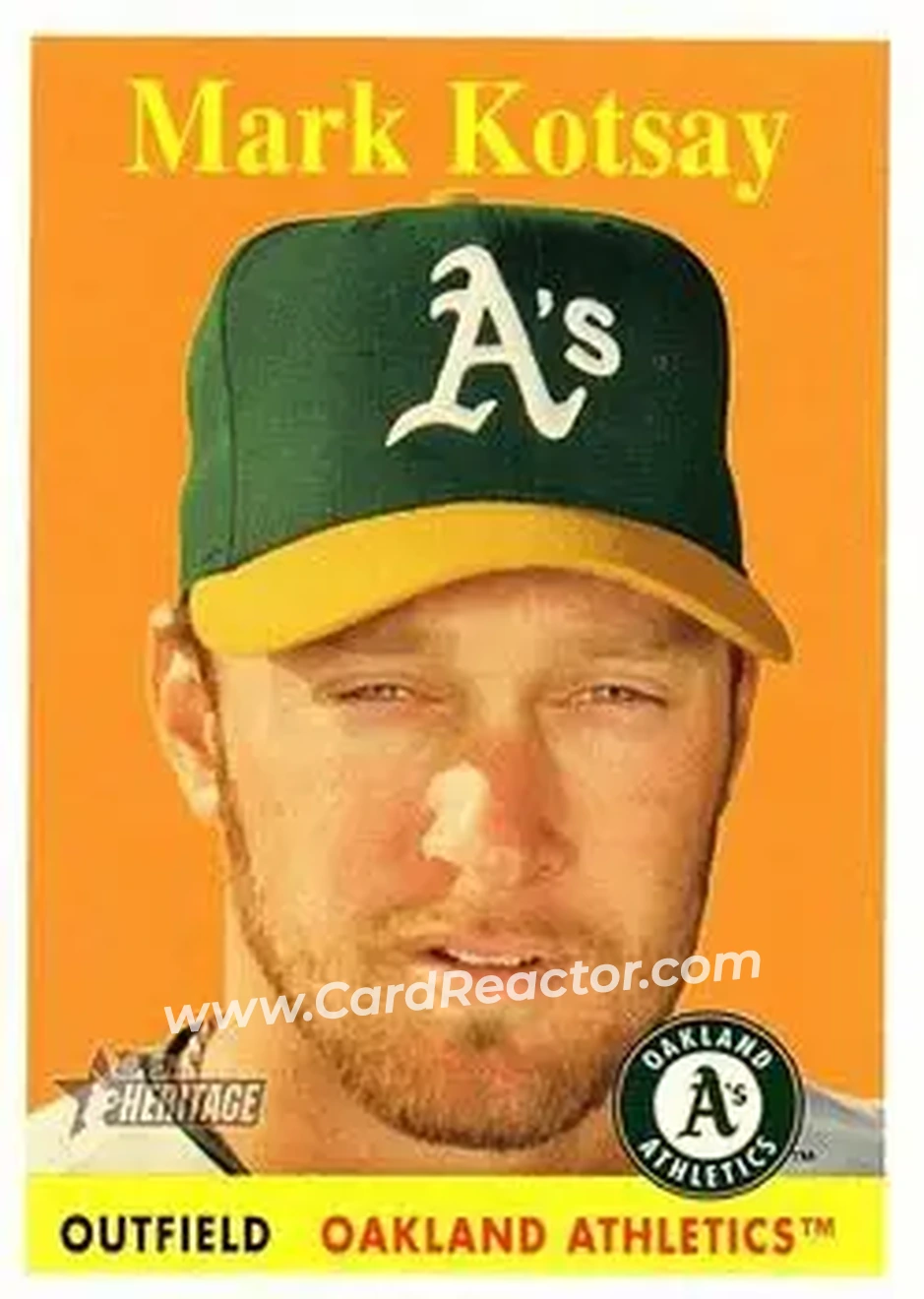 2007 Topps Heritage #23b - Mark Kotsay - Oakland Athletics - Front 2007 Topps Heritage #23b - Mark Kotsay - Oakland Athletics - Front