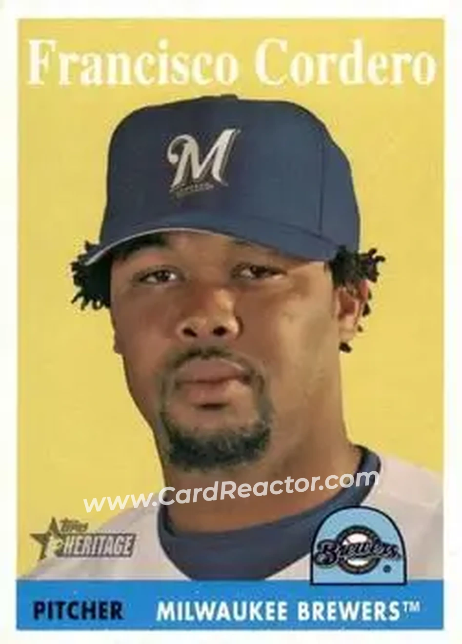2007 Topps Heritage #40 - Francisco Cordero - Milwaukee Brewers - Front 2007 Topps Heritage #40 - Francisco Cordero - Milwaukee Brewers - Front