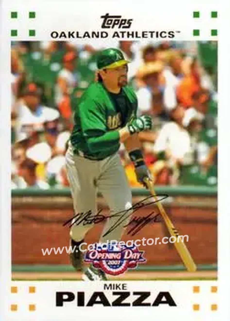 2007 Topps Opening Day #2 - Mike Piazza - Oakland Athletics - Front