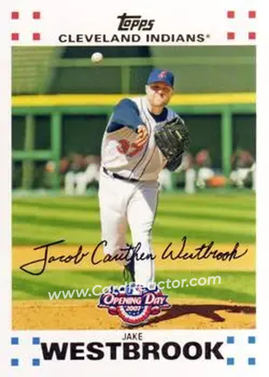 2007 Topps Opening Day #3 - Jake Westbrook - Cleveland Indians - Front 2007 Topps Opening Day #3 - Jake Westbrook - Cleveland Indians - Front