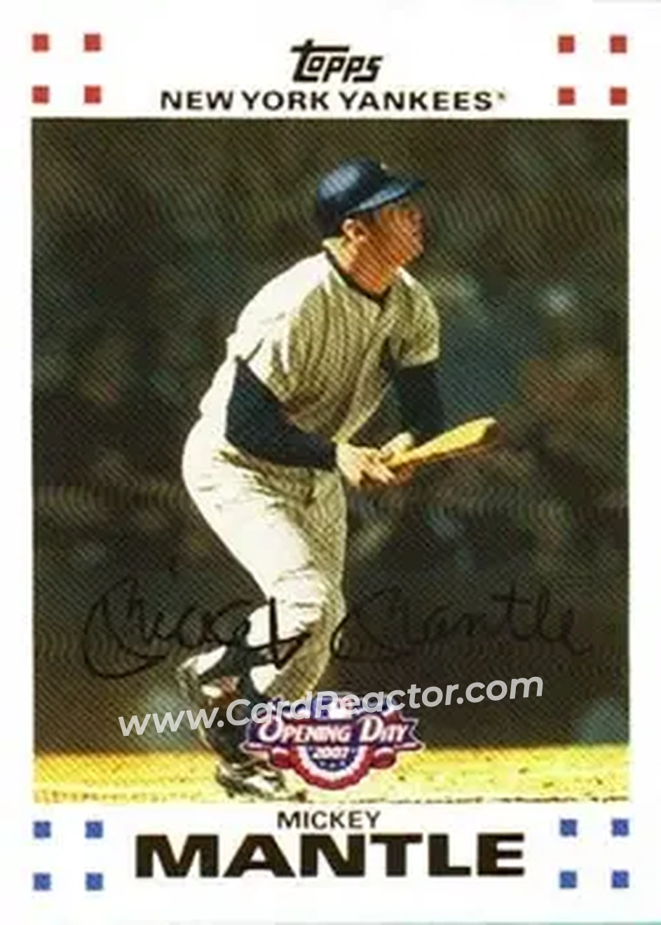 2007 Topps Opening Day #7 - Mickey Mantle - New York Yankees - Front 2007 Topps Opening Day #7 - Mickey Mantle - New York Yankees - Front