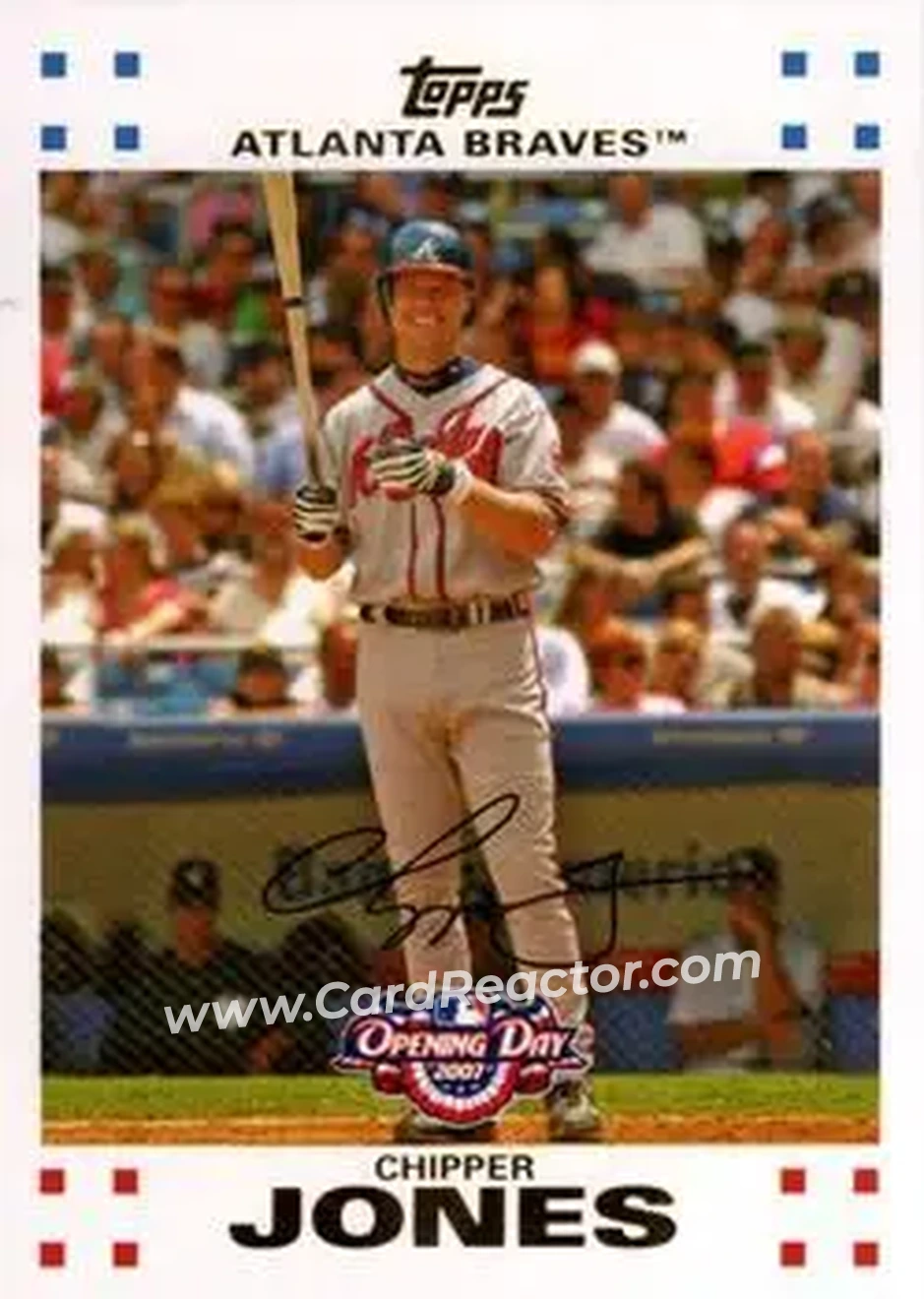 2007 Topps Opening Day #25 - Chipper Jones - Atlanta Braves - Front