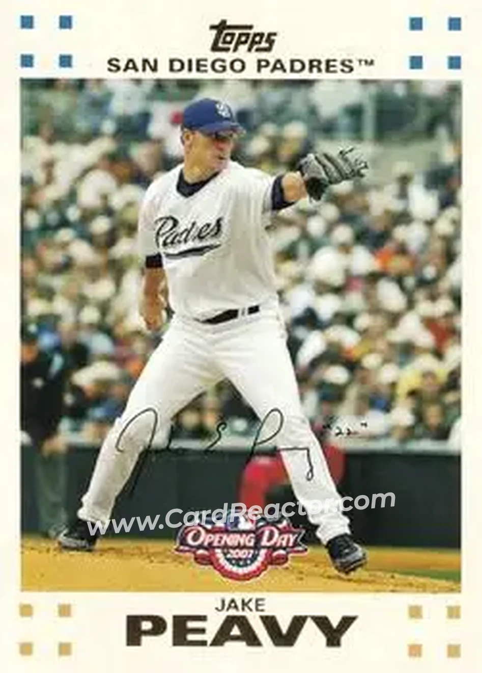 2007 Topps Opening Day #28 - Jake Peavy - San Diego Padres - Front