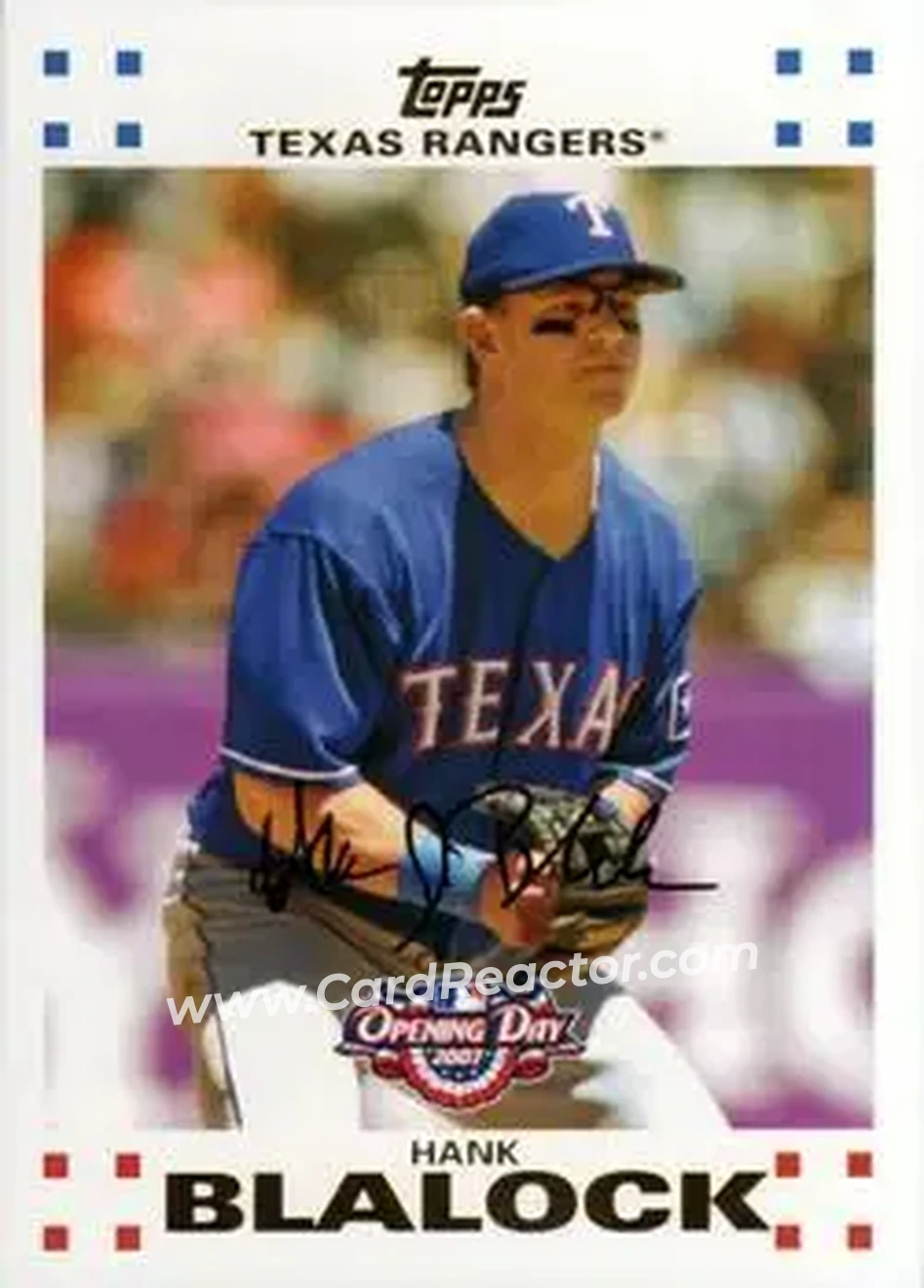 2007 Topps Opening Day #29 - Hank Blalock - Texas Rangers - Front