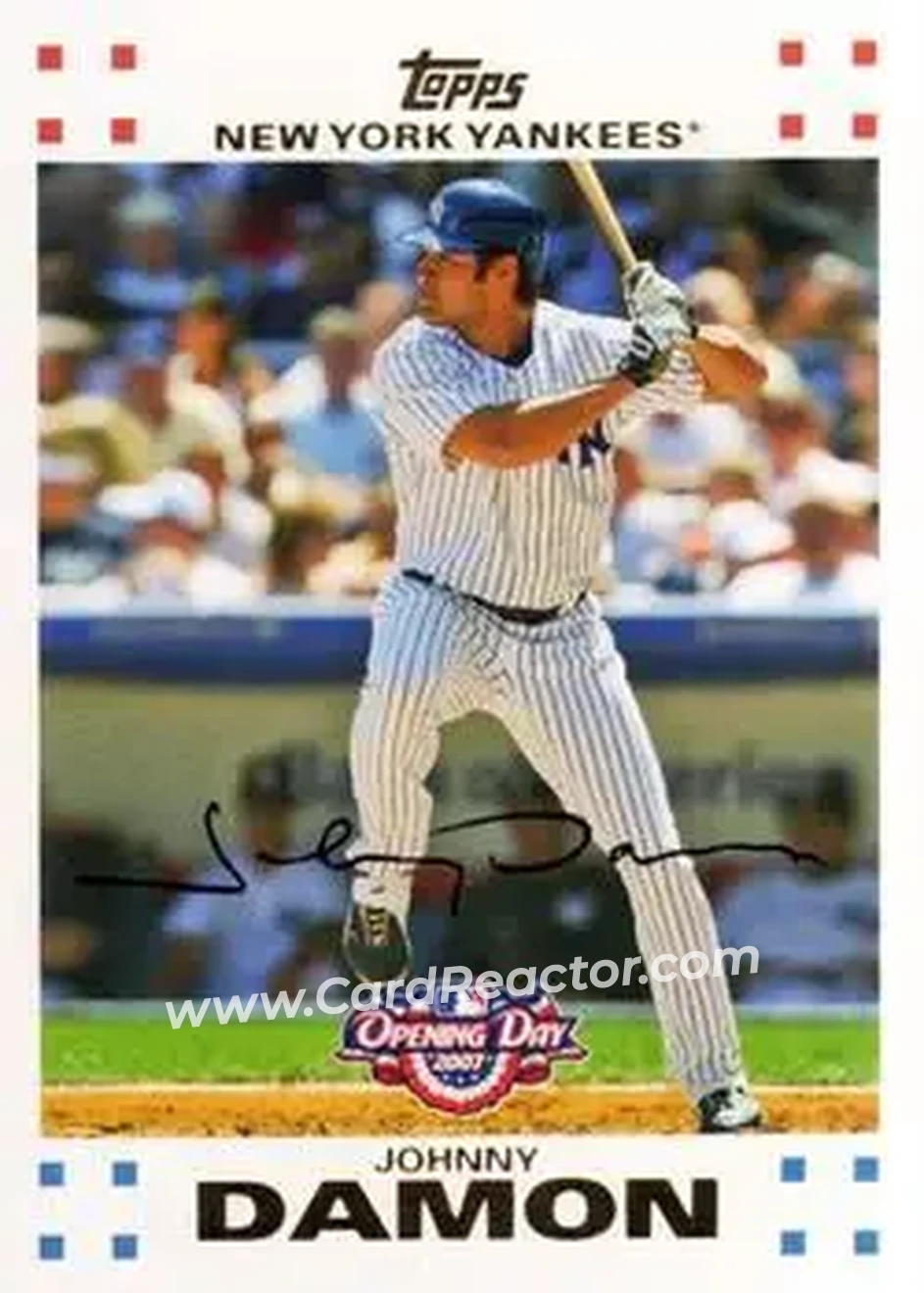 2007 Topps Opening Day #30 - Johnny Damon - New York Yankees - Front 2007 Topps Opening Day #30 - Johnny Damon - New York Yankees - Front
