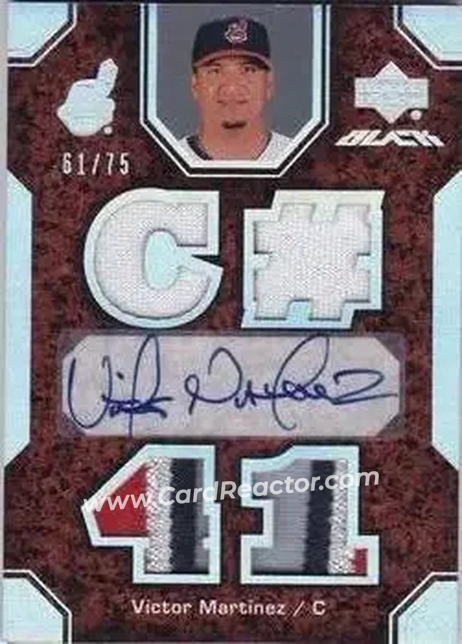 2007 UD Black #13 - Victor Martinez - Cleveland Indians - Front