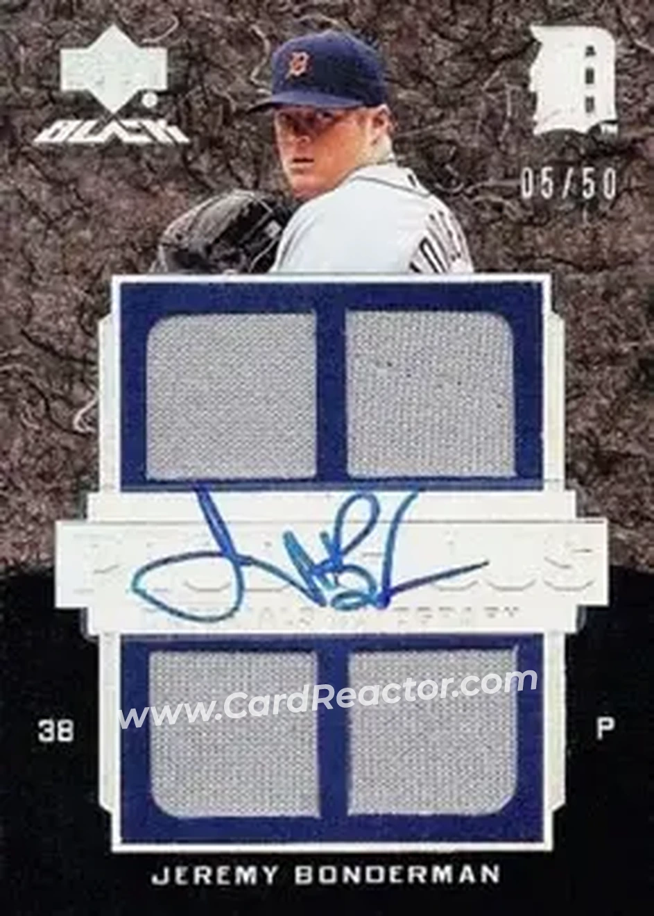 2007 UD Black #16 - Jeremy Bonderman - Detroit Tigers - Front 2007 UD Black #16 - Jeremy Bonderman - Detroit Tigers - Front