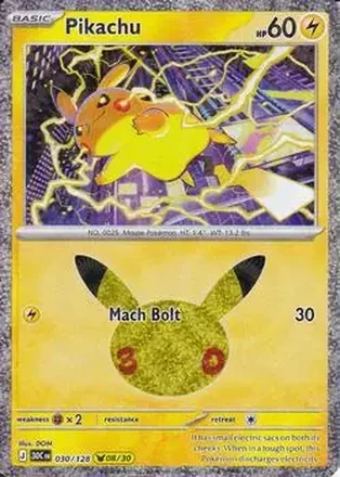 2026 Pokemon 30th Celebration #030/128 - Pikachu