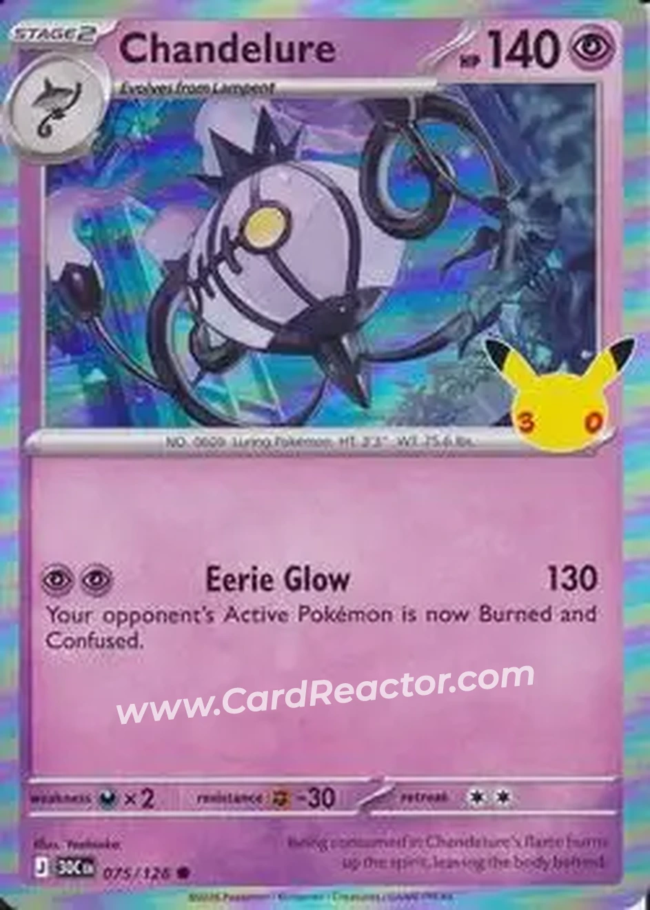 2026 Pokemon 30th Celebration #075/128 - Chandelure