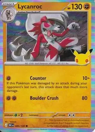 2026 Pokemon 30th Celebration #085/128 - Lycanroc