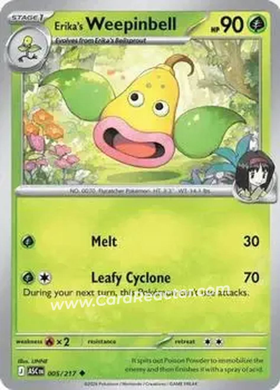 2026 Pokemon Mega Evolution Ascended Heroes #005/217 - Erika's Weepinbell - Front