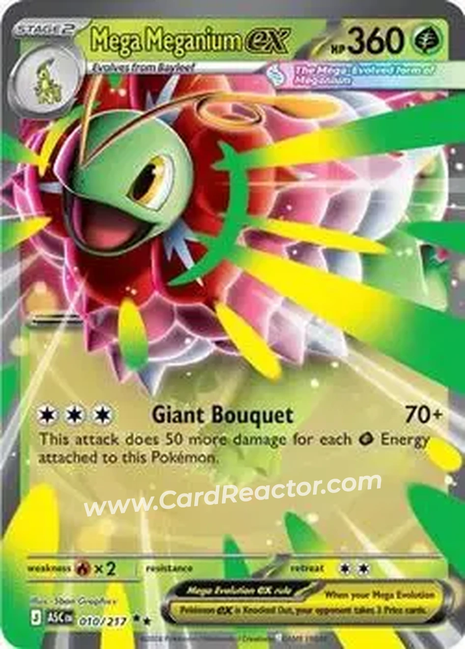 2026 Pokemon Mega Evolution Ascended Heroes #010/217 - Mega Meganium ex - Front