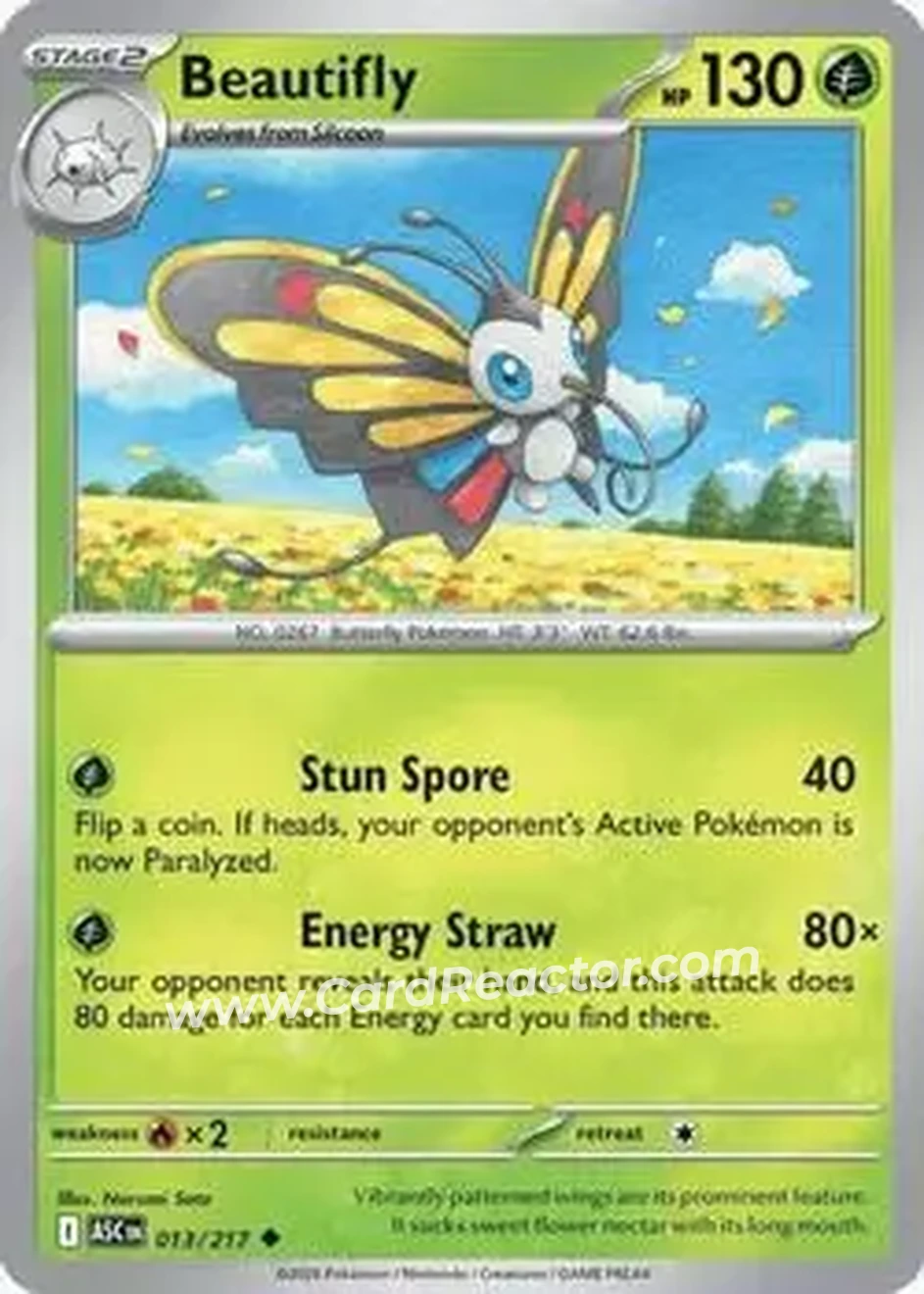 2026 Pokemon Mega Evolution Ascended Heroes #013/217 - Beautifly - Front