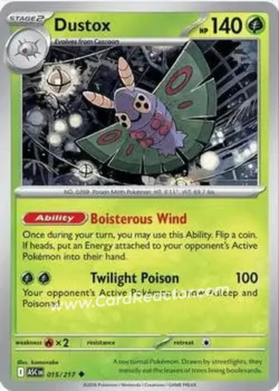 2026 Pokemon Mega Evolution Ascended Heroes #015/217 - Dustox - Front