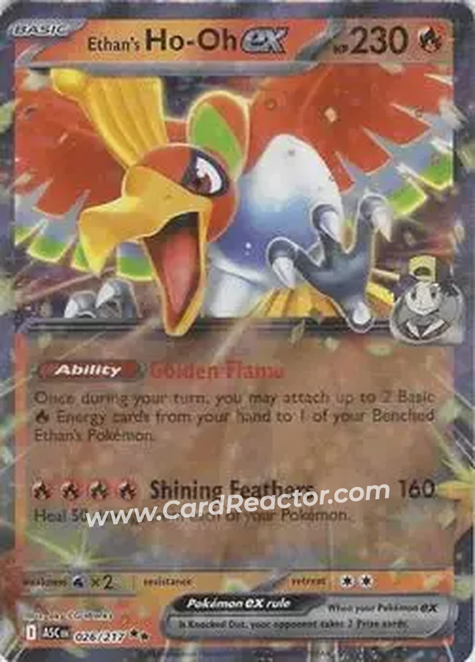 2026 Pokemon Mega Evolution Ascended Heroes #026/217 - Ethan's Ho-Oh ex - Front
