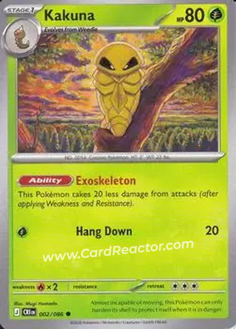 2026 Pokemon Mega Evolution Chaos Rising #002/086 - Kakuna - Front 2026 Pokemon Mega Evolution Chaos Rising #002/086 - Kakuna - Front