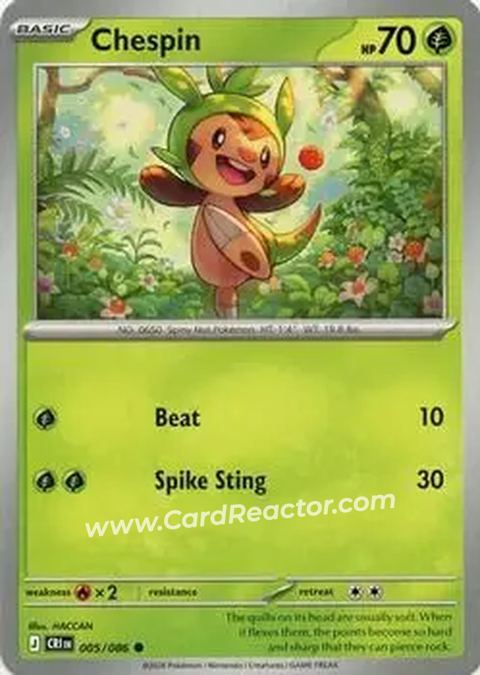 2026 Pokemon Mega Evolution Chaos Rising #005/086 - Chespin
