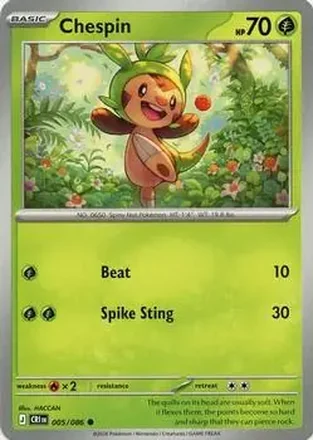 2026 Pokemon Mega Evolution Chaos Rising #005/086 - Chespin