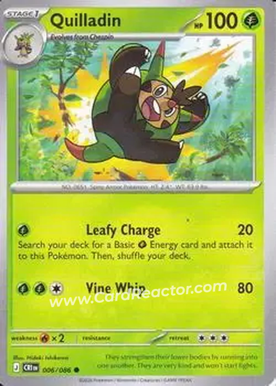 2026 Pokemon Mega Evolution Chaos Rising #006/086 - Quilladin - Front