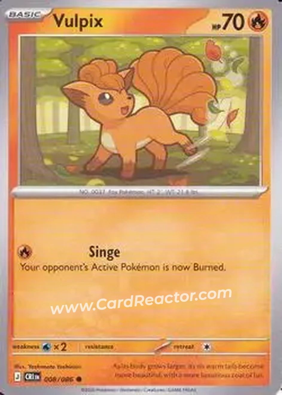 2026 Pokemon Mega Evolution Chaos Rising #008/086 - Vulpix - Front