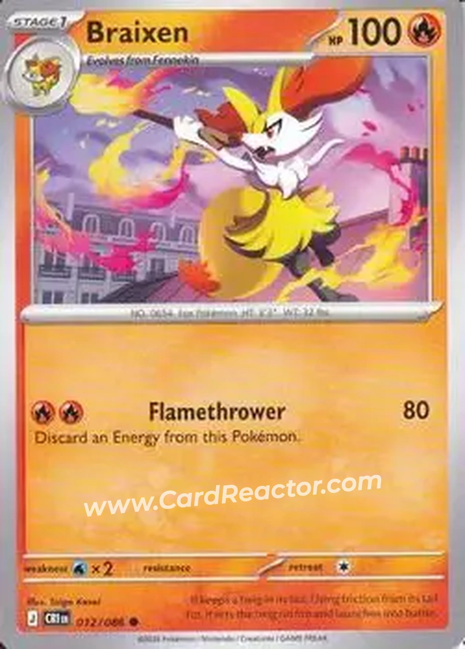 2026 Pokemon Mega Evolution Chaos Rising #012/086 - Braixen