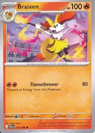 2026 Pokemon Mega Evolution Chaos Rising #012/086 - Braixen