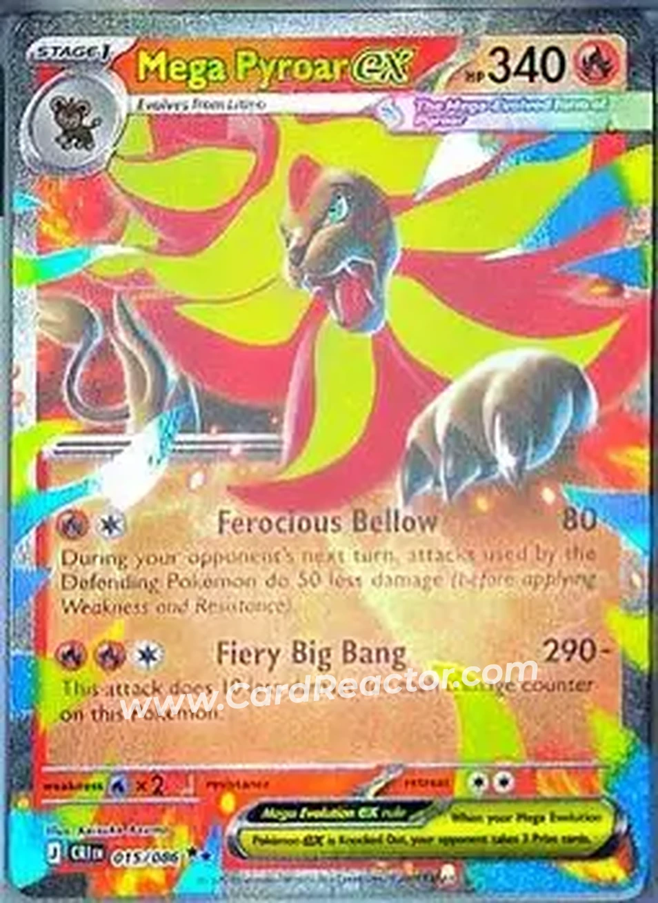 2026 Pokemon Mega Evolution Chaos Rising #015/086 - Mega Pyroar ex - Front