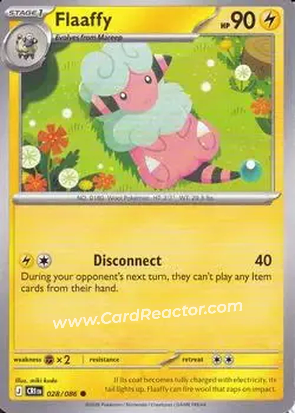 2026 Pokemon Mega Evolution Chaos Rising #028/086 - Flaaffy - Front 2026 Pokemon Mega Evolution Chaos Rising #028/086 - Flaaffy - Front