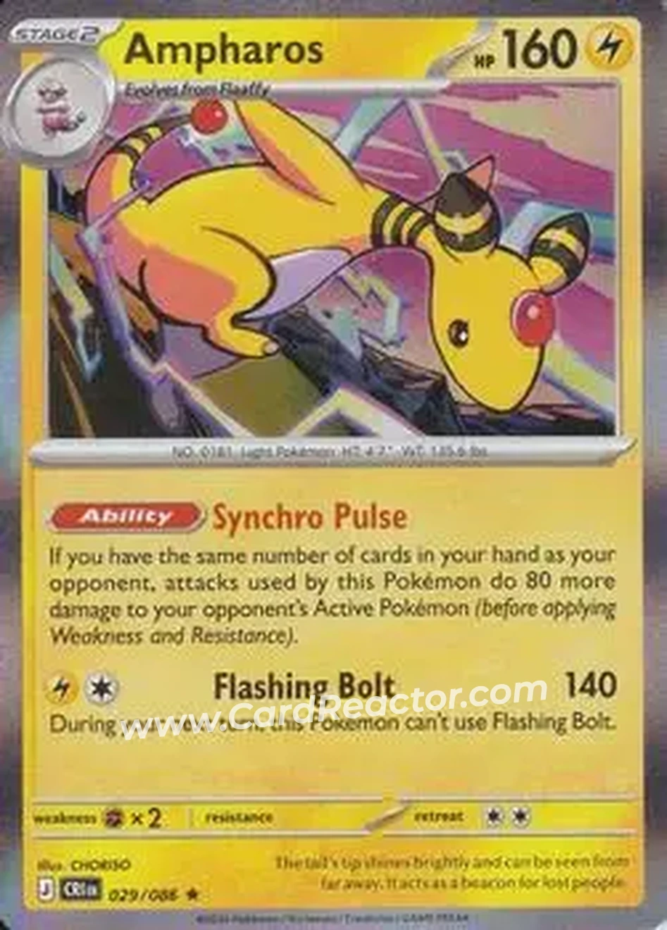 2026 Pokemon Mega Evolution Chaos Rising #029/086 - Ampharos