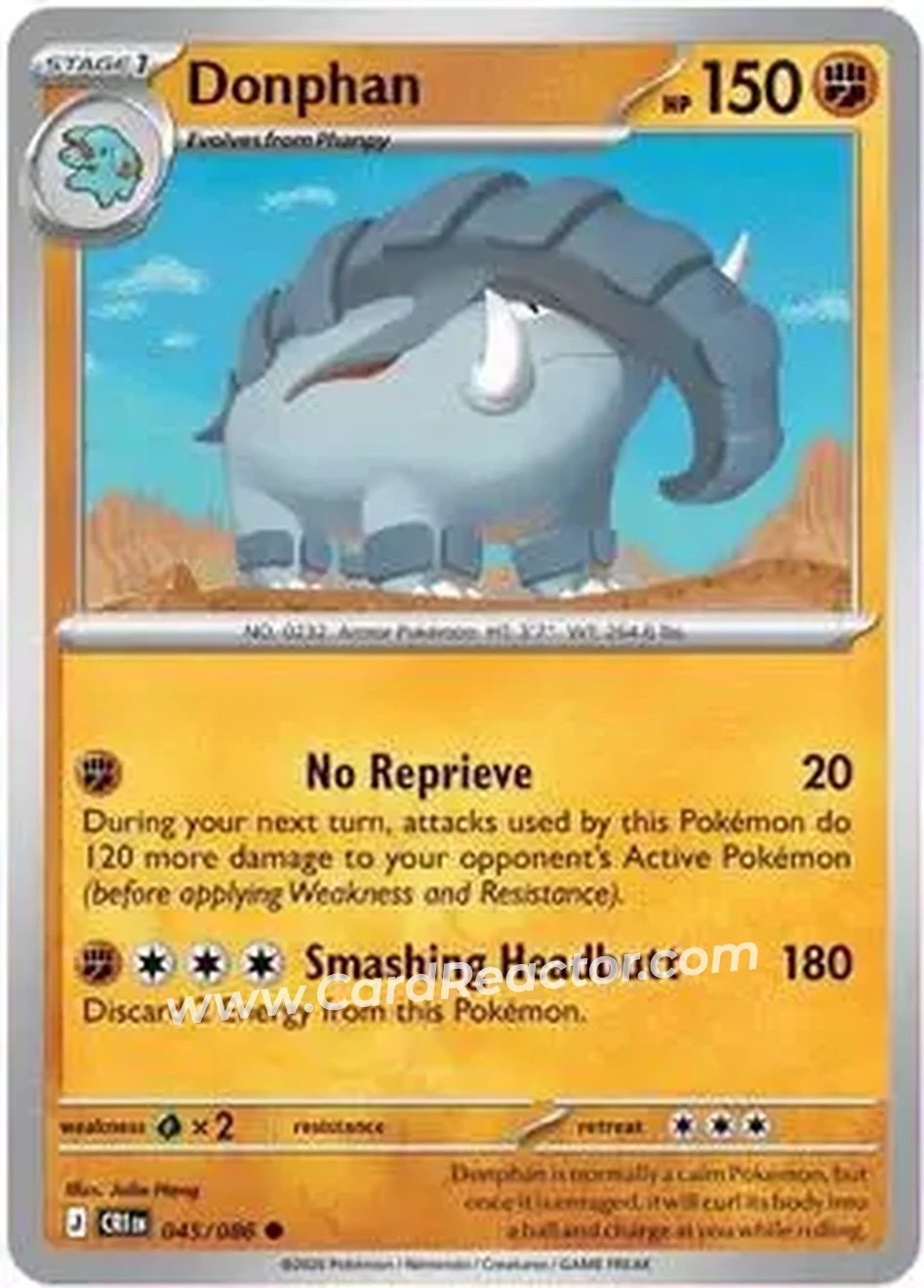 2026 Pokemon Mega Evolution Chaos Rising #045/086 - Donphan