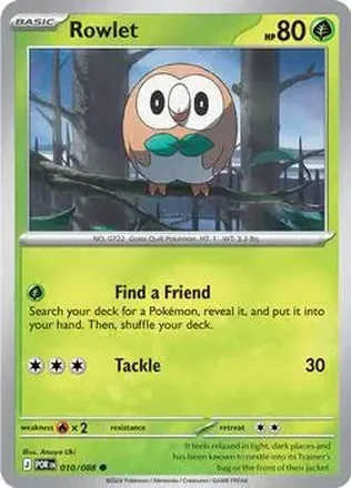 2026 Pokemon Mega Evolution Perfect Order #010/088 - Rowlet