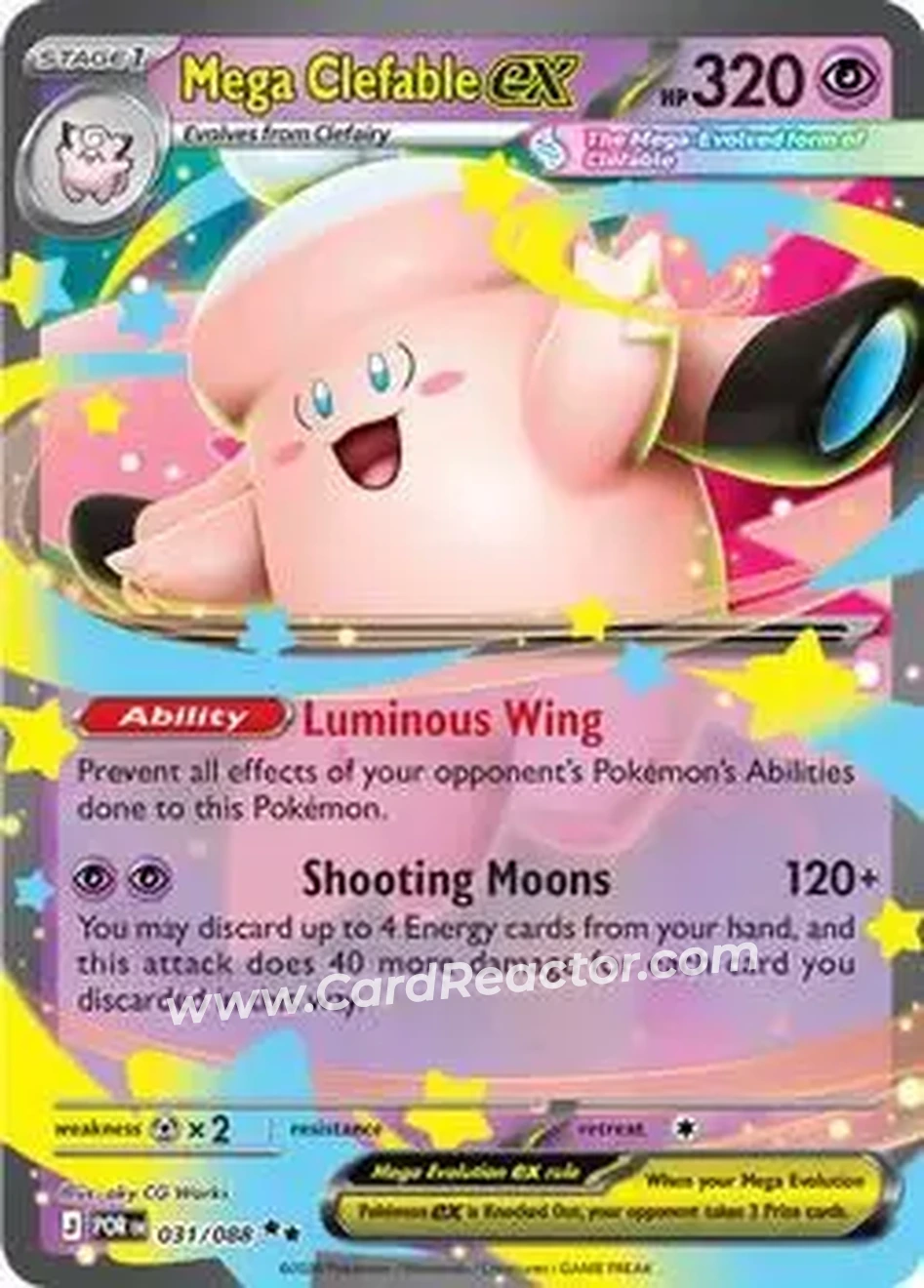2026 Pokemon Mega Evolution Perfect Order #031/088 - Mega Clefable ex - Front