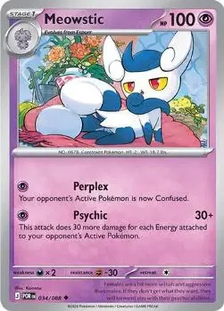 2026 Pokemon Mega Evolution Perfect Order #034/088 - Meowstic