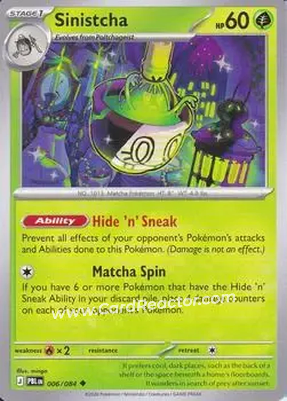 2026 Pokemon Mega Evolution Pitch Black #006/084 - Sinistcha - Front