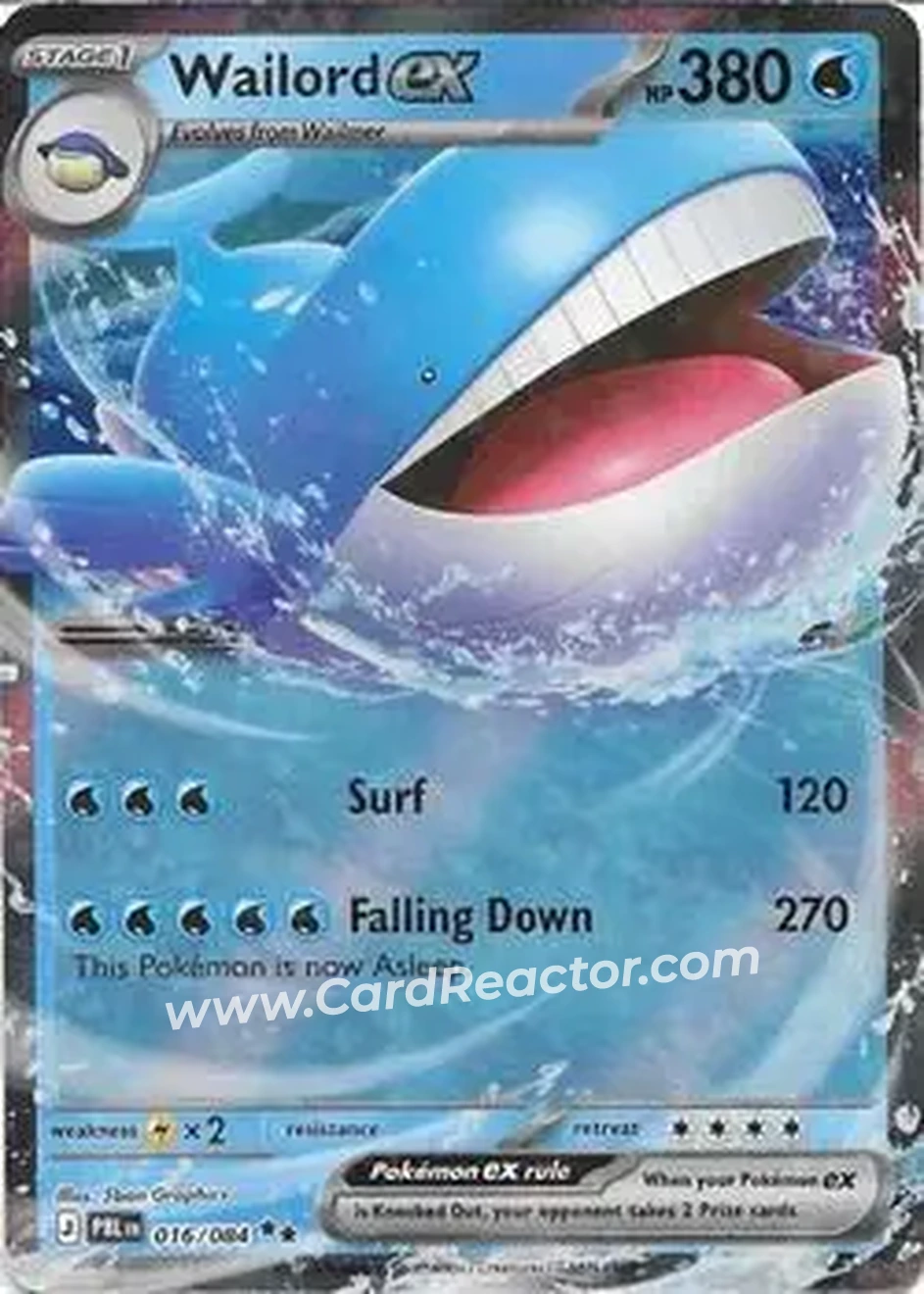 2026 Pokemon Mega Evolution Pitch Black #016/084 - Wailord ex - Front
