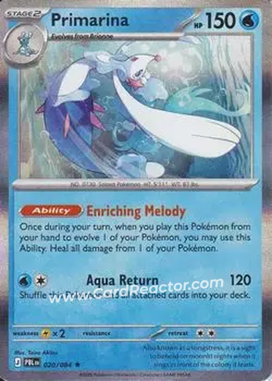 2026 Pokemon Mega Evolution Pitch Black #020/084 - Primarina - Front